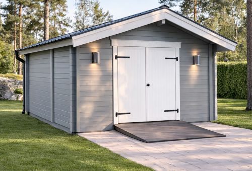 Standardförrådet 19,9 kvm. Mycket rymligt förråd för gräsklipparen eller skotern - Brännastugan friggebod och förråd - 2